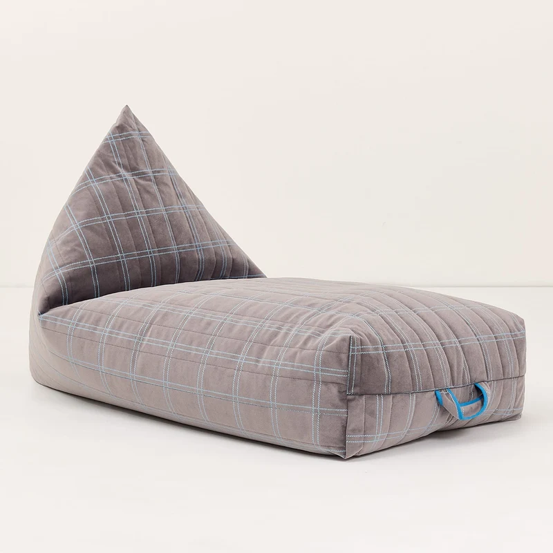 Kinder Sitzsack "Oasis Grey Blue Windowpane"