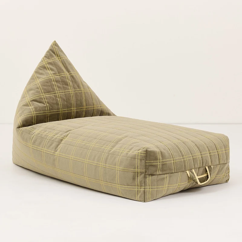 Kinder Sitzsack "Oasis Light Green Lemon Windowpane"