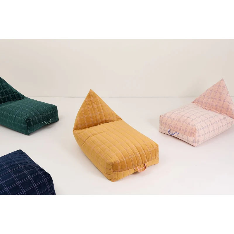 Kinder Sitzsack "Oasis Ochre Pink Windowpane"