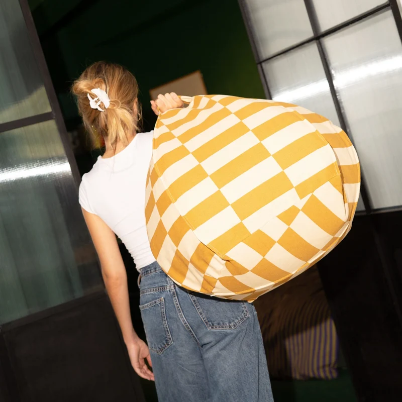 Runder Sitzsack "Vibes Mustard and Sand Tiles"