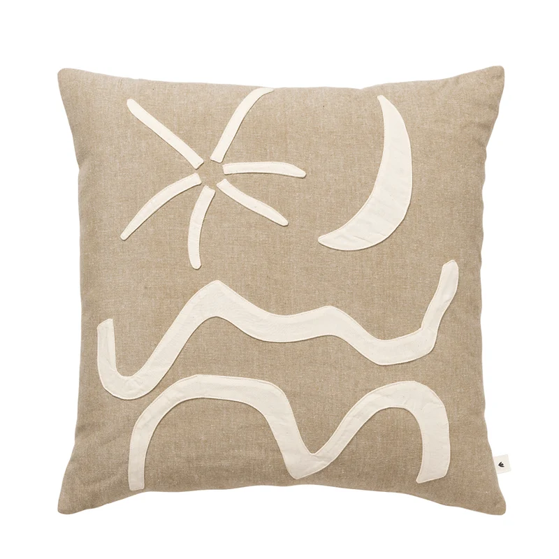Ferm Living Applique Kissen 'Kove' Tan