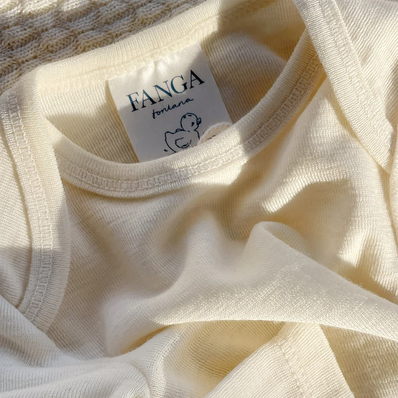 Fanga Fontana Body aus Merinowolle 'Erba' Beige Melange