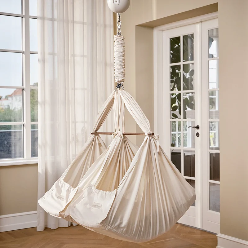 Moonboon Essential Bundle Connect Zwillings-Federwiege Weiss/Nature