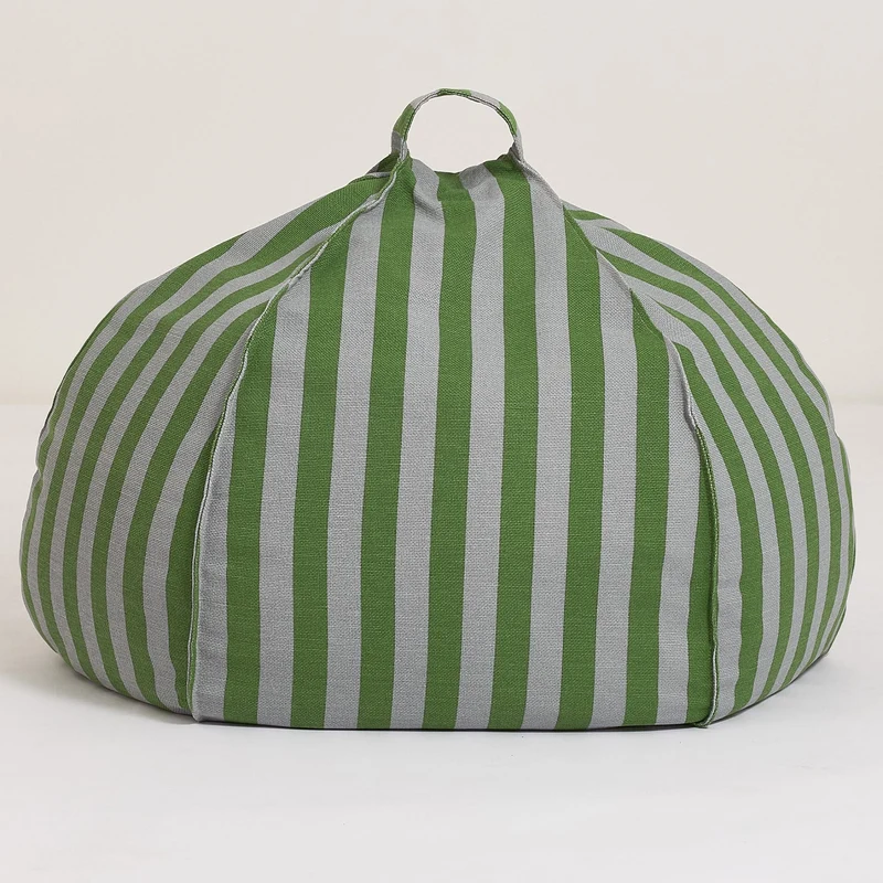 Runder Sitzsack "Vibes Green Blue Stripes"