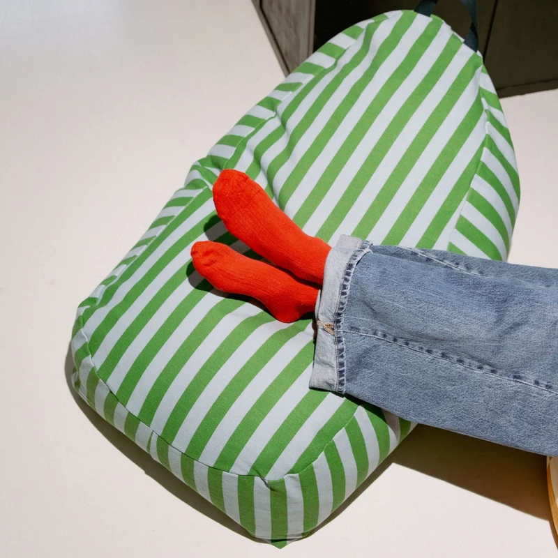 Sitzsack “Bliss Green Blue Stripes"
