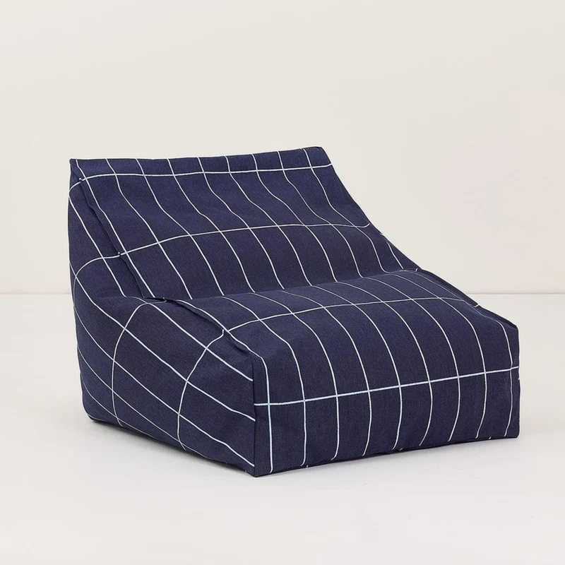 Sitzsack “Vibes Navy Blue Grid Vintage Effect"