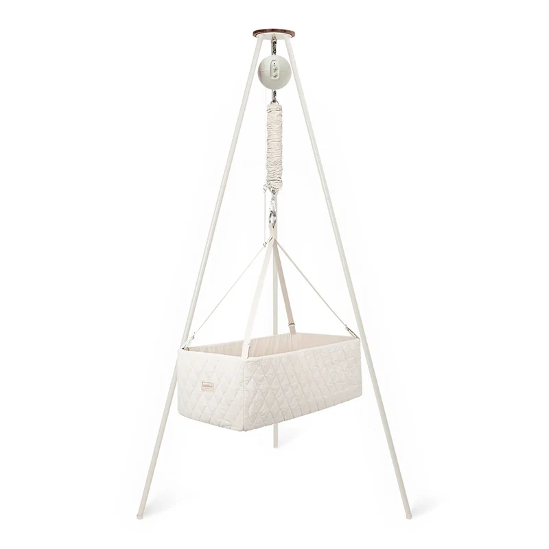 Moonboon Classic Bundle Connect eckige Wiege Weiss/Nature