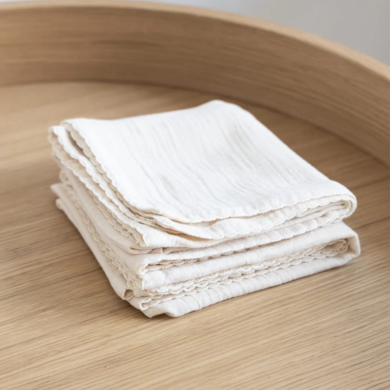 Kas Kopenhagen Musselintücher 2er-Set 'Kai' 65 x 65 cm Cream