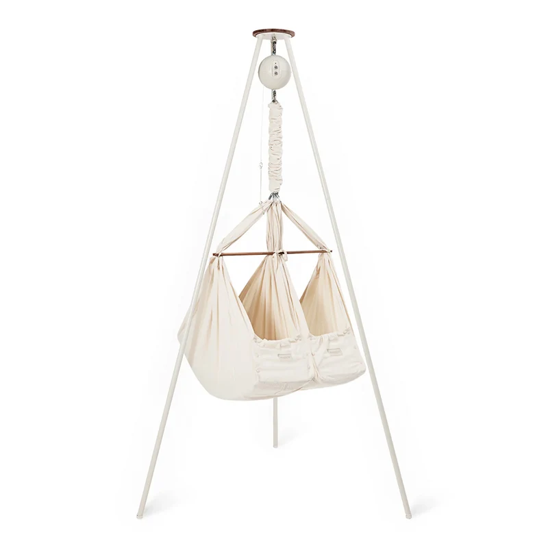 Moonboon Classic Bundle Connect Zwillings-Federwiege Weiss/Nature