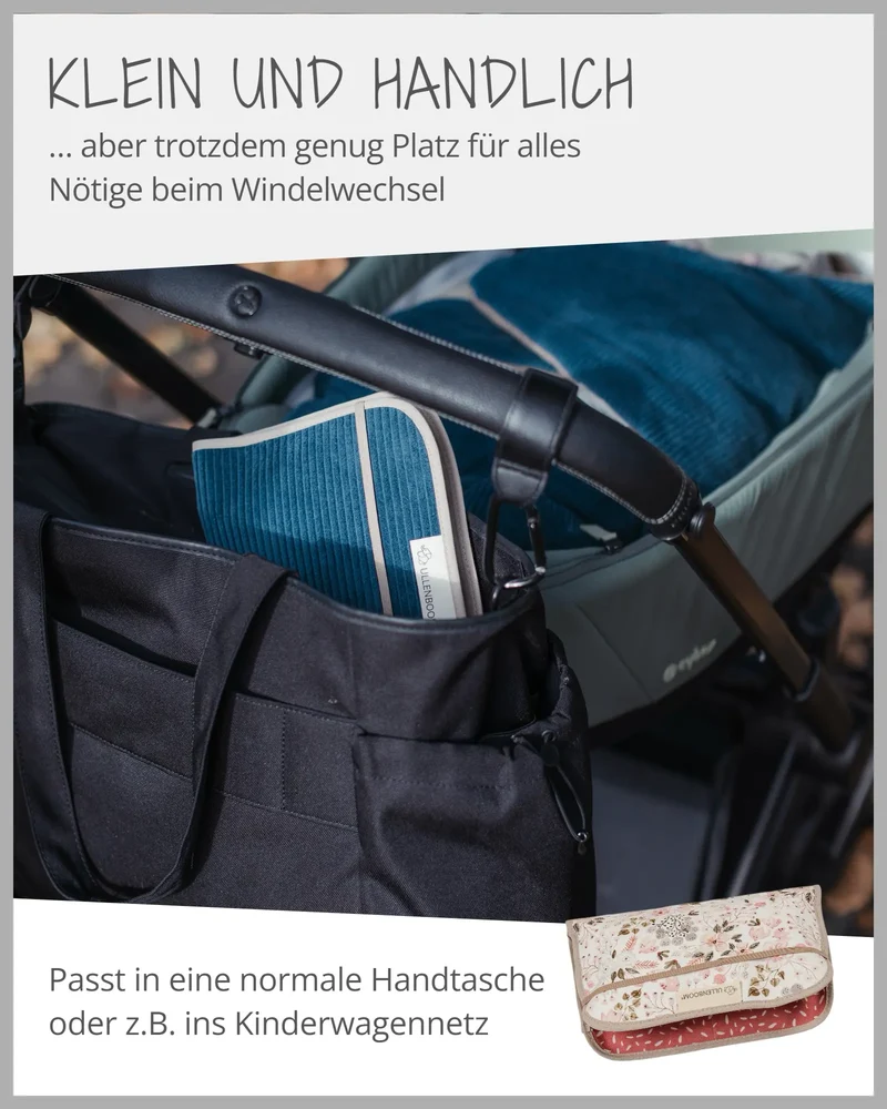 Windeltasche Rosa Blüten