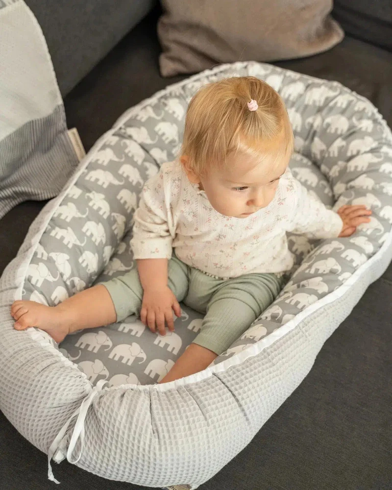 Babynest Grau Elefant