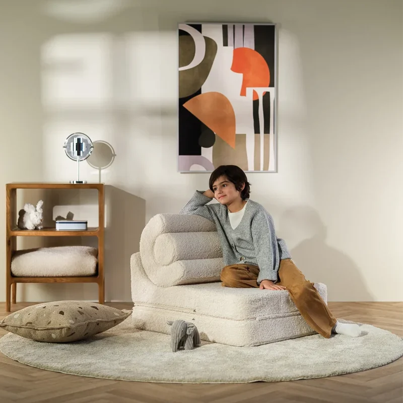 Wigiwama Aufklappbarer Kindersessel 'Flipster' Cream White