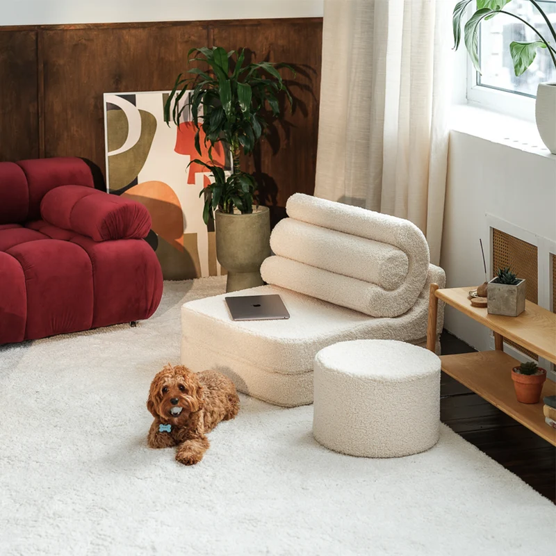 Wigiwama Aufklappbarer Kindersessel 'Flipster' Cream White