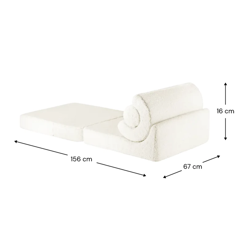 Wigiwama Aufklappbarer Kindersessel 'Flipster' Cream White