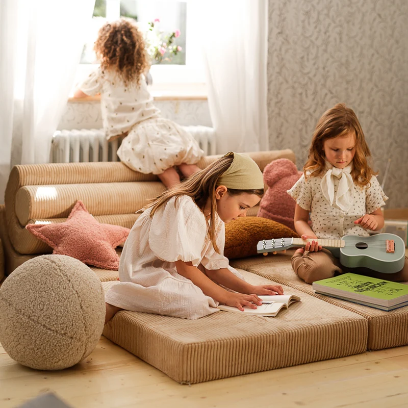 Wigiwama Aufklappbarer Kindersessel 'Flipster' Brown Sugar
