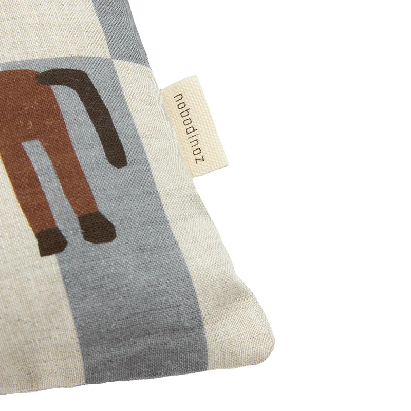 Nobodinoz Kissen aus Leinen 'Vibes' Blue Tile Horse