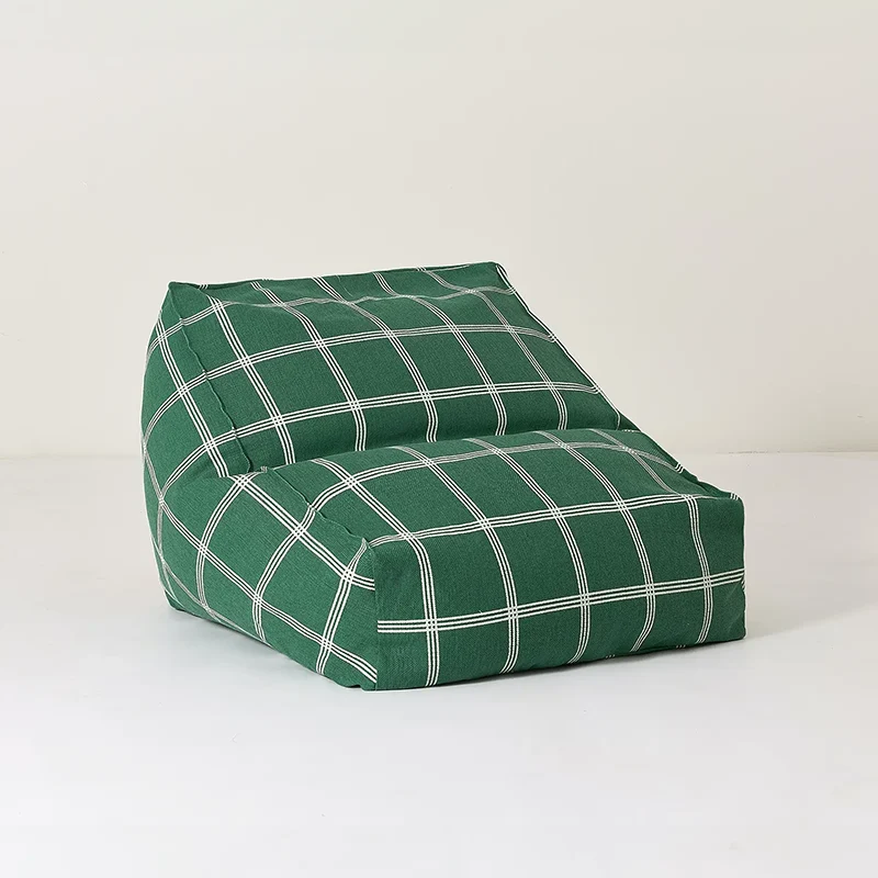 Nobodinoz Armchair Sitzsack 'Vibes' Green White Windowpane