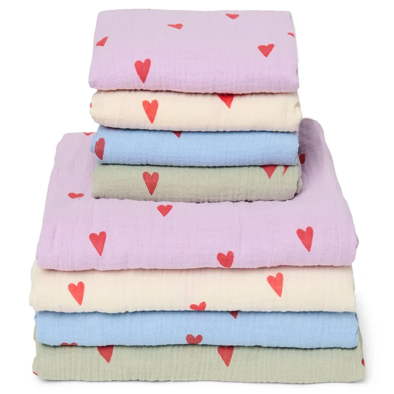 Studio Noos Swaddle 'Hearts' 120 x 120 cm Off White