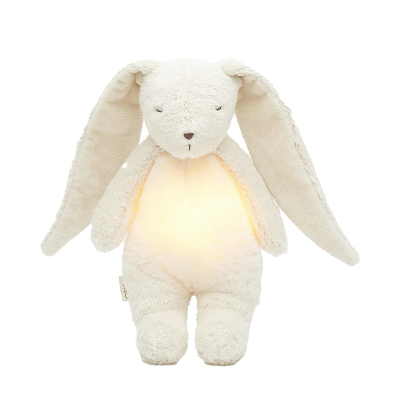 Moonie Kuscheltier Hase mit Licht 'Organic Humming Bunny' Polar