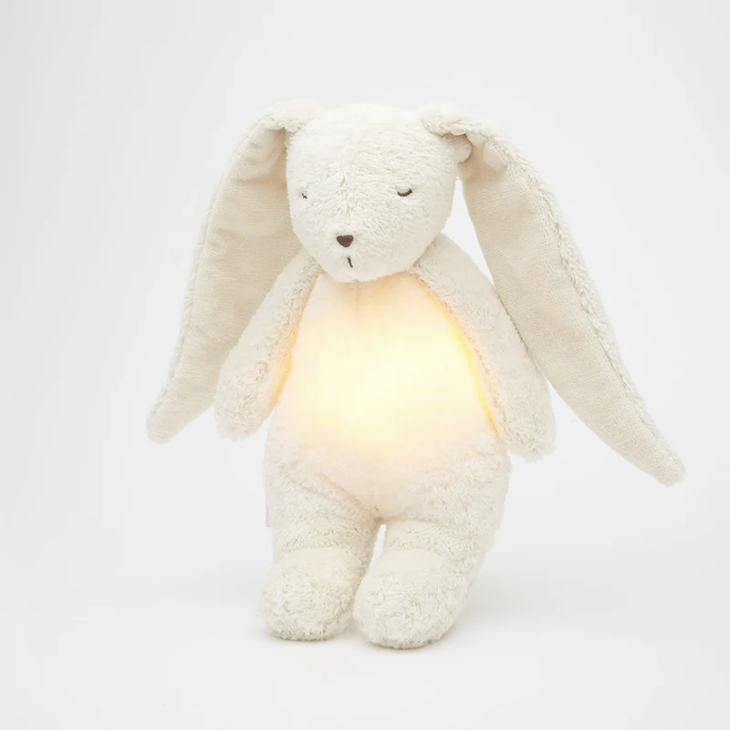 Moonie Kuscheltier Hase mit Licht 'Organic Humming Bunny' Polar