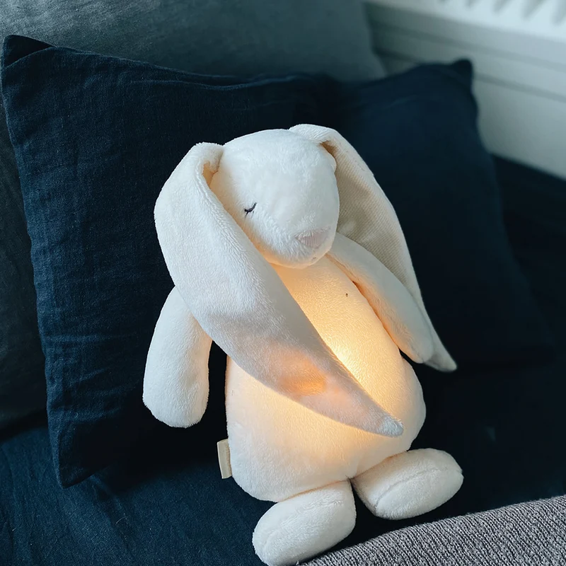 Moonie Kuscheltier Hase mit Licht 'Organic Humming Bunny' Polar