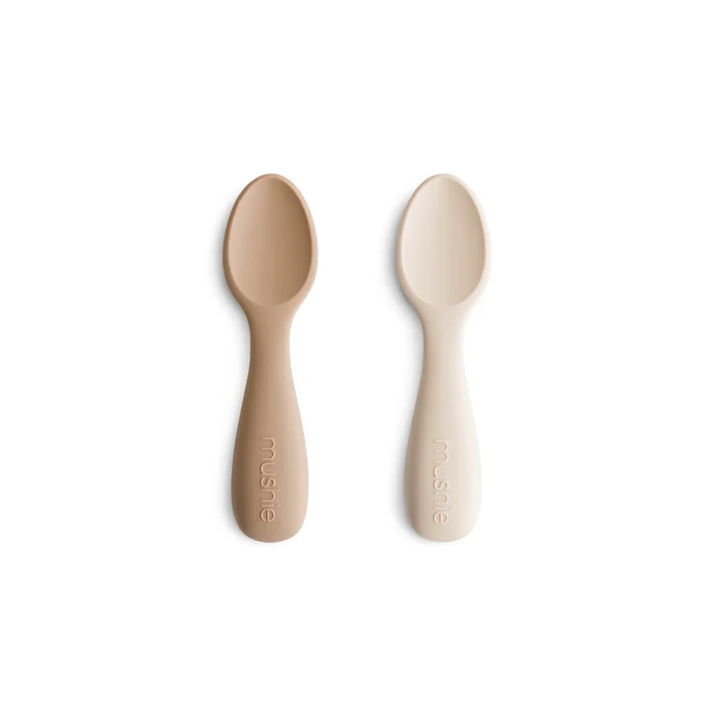 Mushie Starter Baby Löffel 2er-Set Natural/Shifting Sand