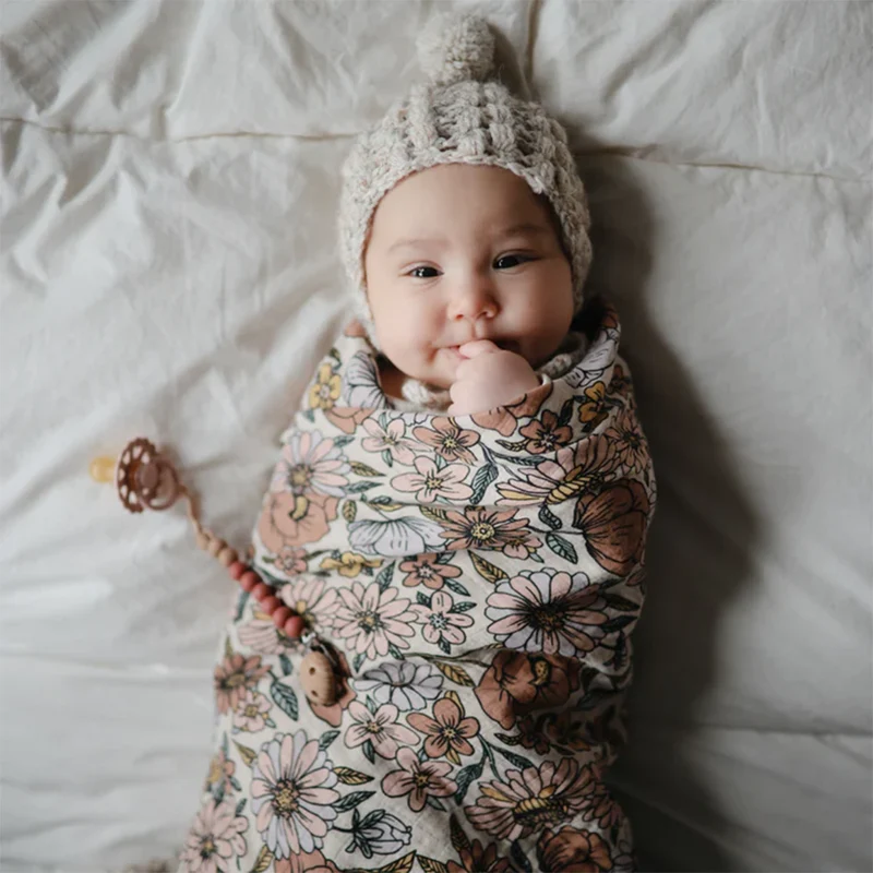 Mushie Musselin Swaddle Retro Flowers