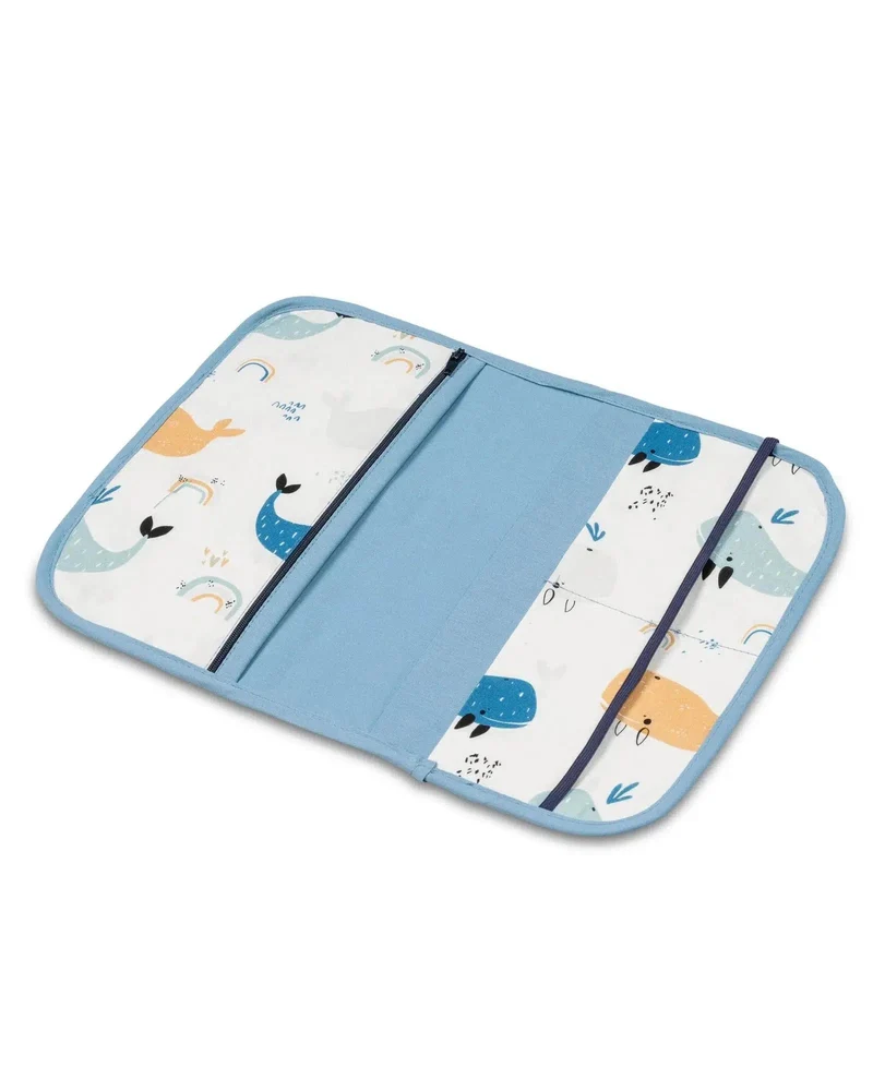 Windeltasche Blau Wale