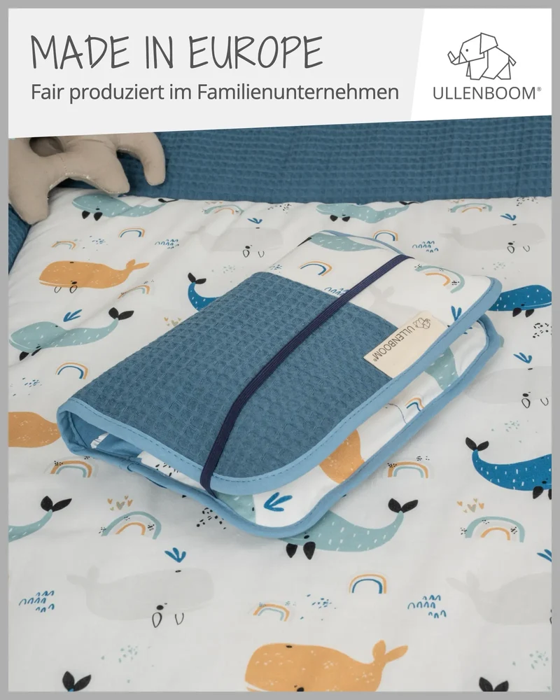 Windeltasche Blau Wale
