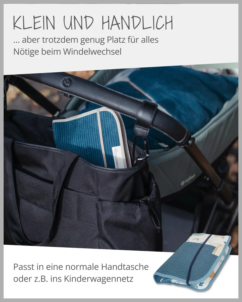 Windeltasche Blau Wale