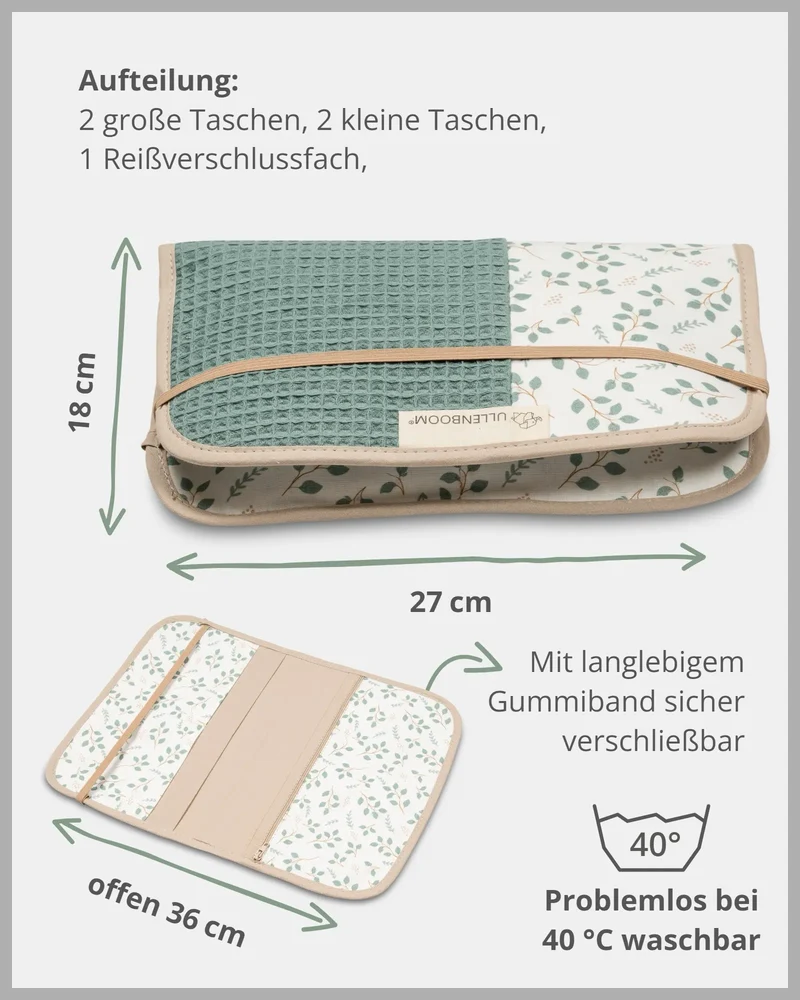 Windeltasche Floral Grün