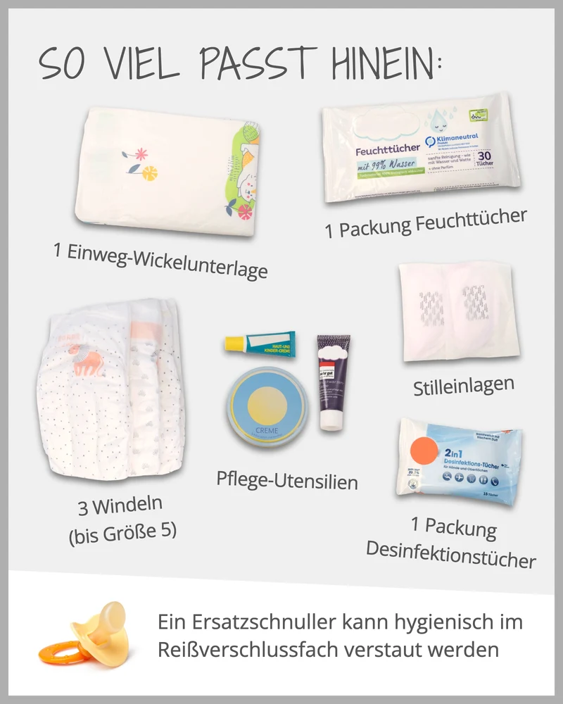 Windeltasche Waffelpiqué Grau