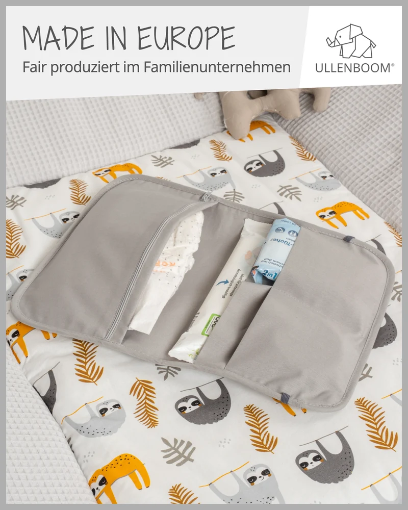 Windeltasche Waffelpiqué Grau
