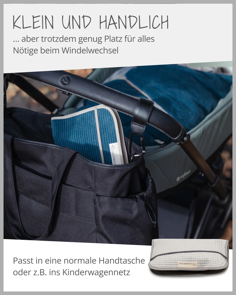Windeltasche Waffelpiqué Grau