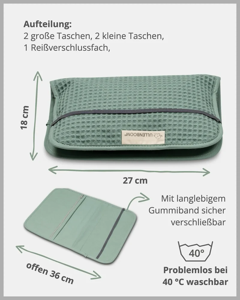 Windeltasche Waffelpiqué Salbeigrün