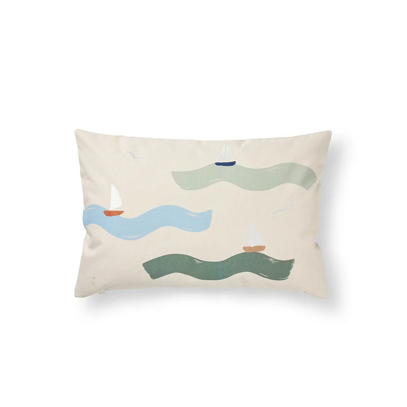 Dear April Besticktes Kissen 'Cinna' Big Waves