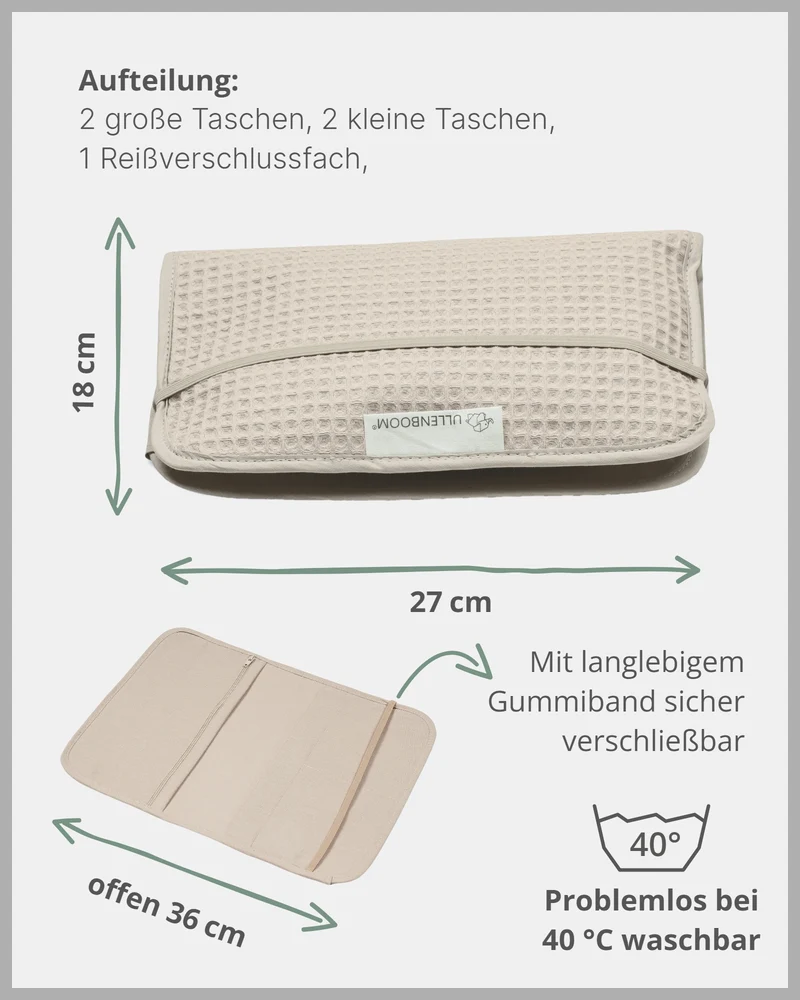 Windeltasche Waffelpiqué Sand