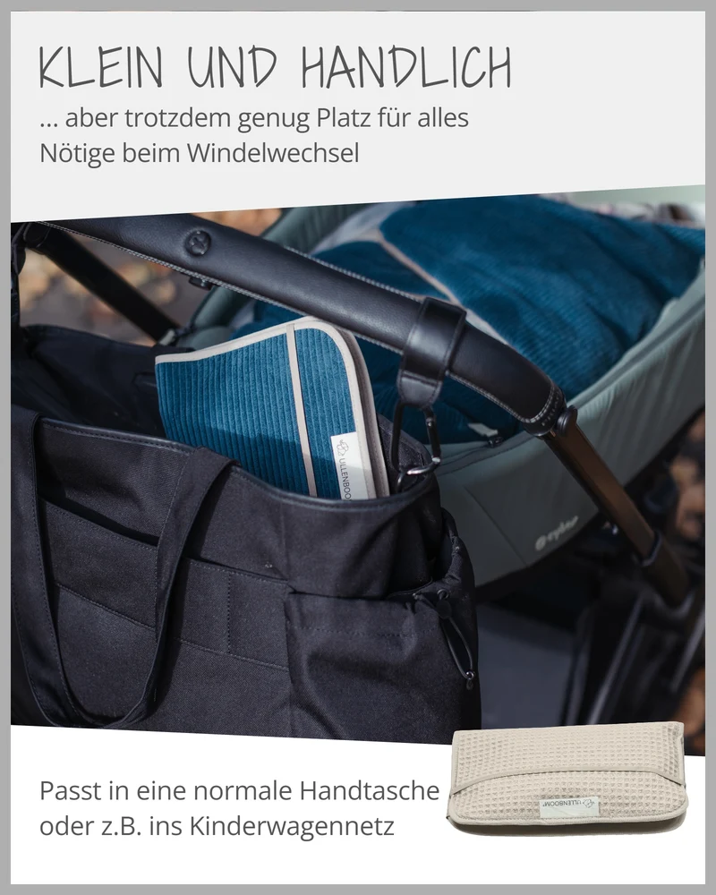 Windeltasche Waffelpiqué Sand
