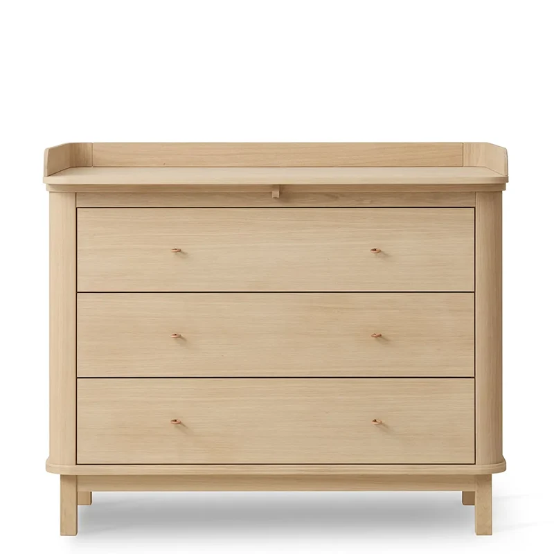 Oliver Furniture Wood Wickelkommode mit 3 Schubladen Eiche