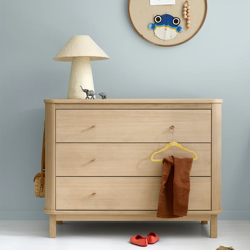 Oliver Furniture Wood Wickelkommode mit 3 Schubladen Eiche