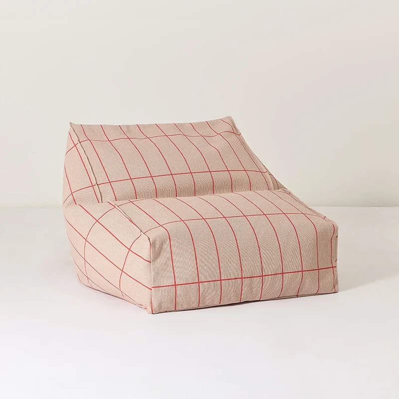 Nobodinoz Armchair Sitzsack 'Vibes' Pink Red Grid