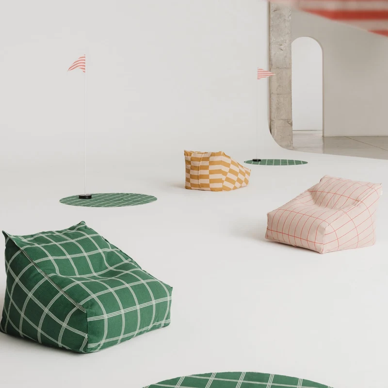 Sitzsack “Vibes Pink Red Grid"