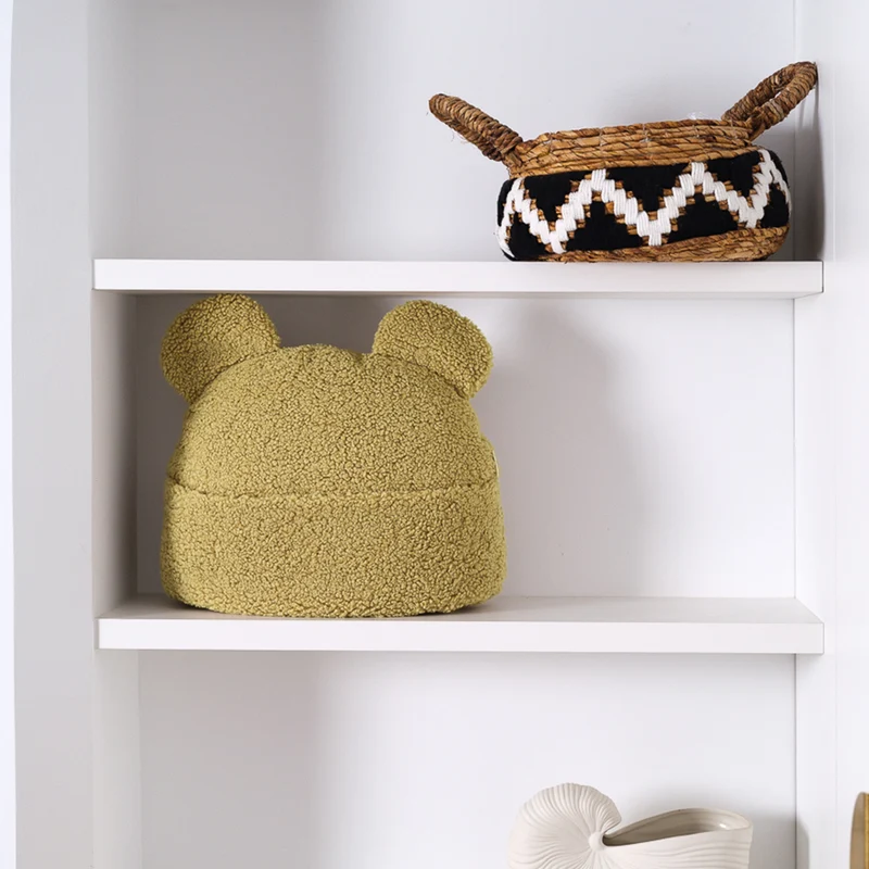 Wigiwama Kissen mit Tasche 'Teddy' Matcha