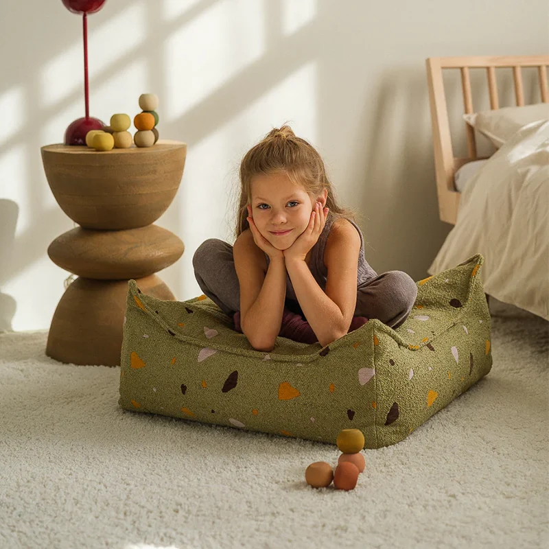 Wigiwama Quadratischer Ottoman 'Terrazzo' Moss