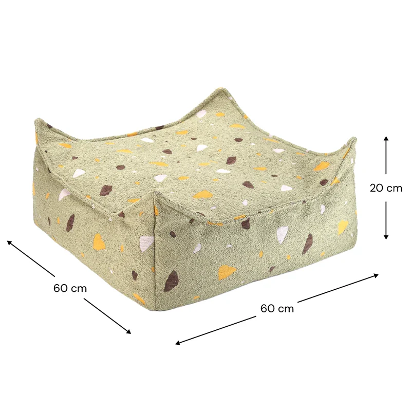 Wigiwama Quadratischer Ottoman 'Terrazzo' Moss