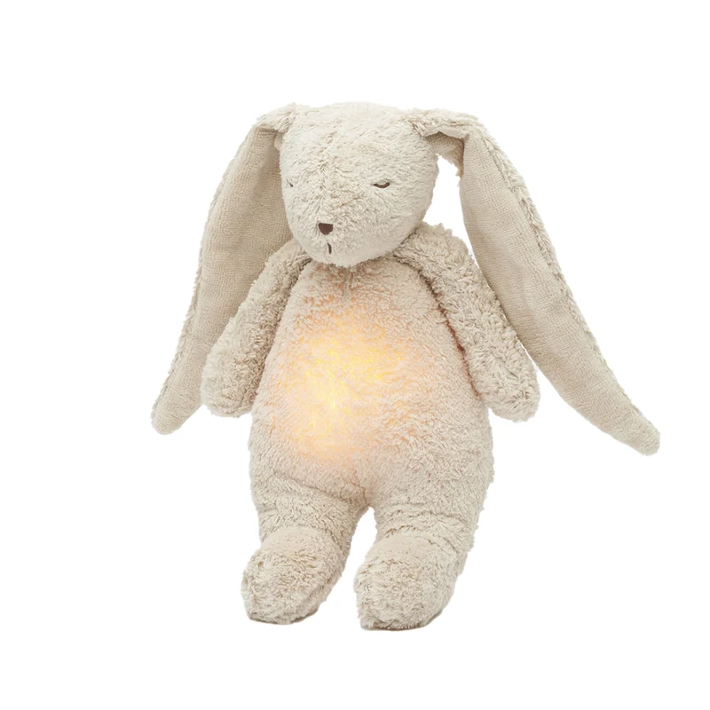 Moonie Kuscheltier Hase mit Licht 'Organic Humming Bunny' Sand