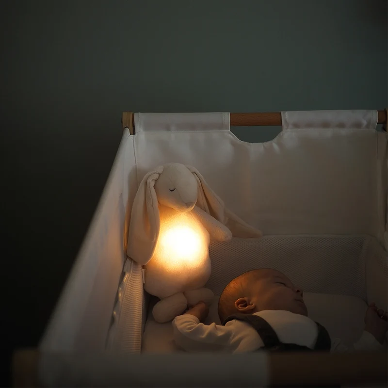 Moonie Kuscheltier Hase mit Licht 'Organic Humming Bunny' Sand