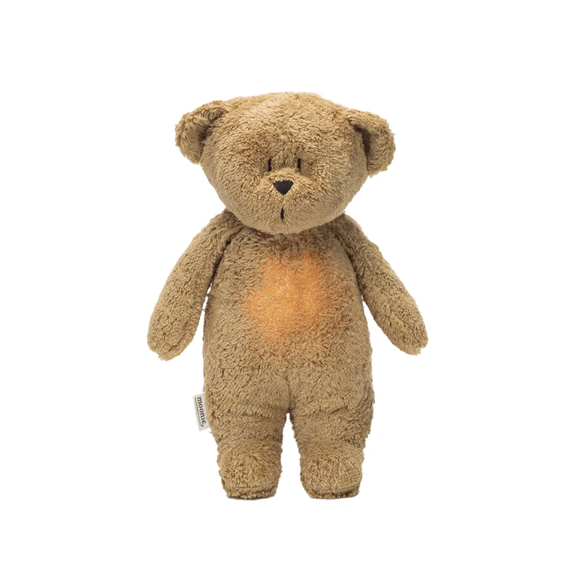 Moonie Teddybär mit Licht 'Organic Humming Bear' Cappuccino