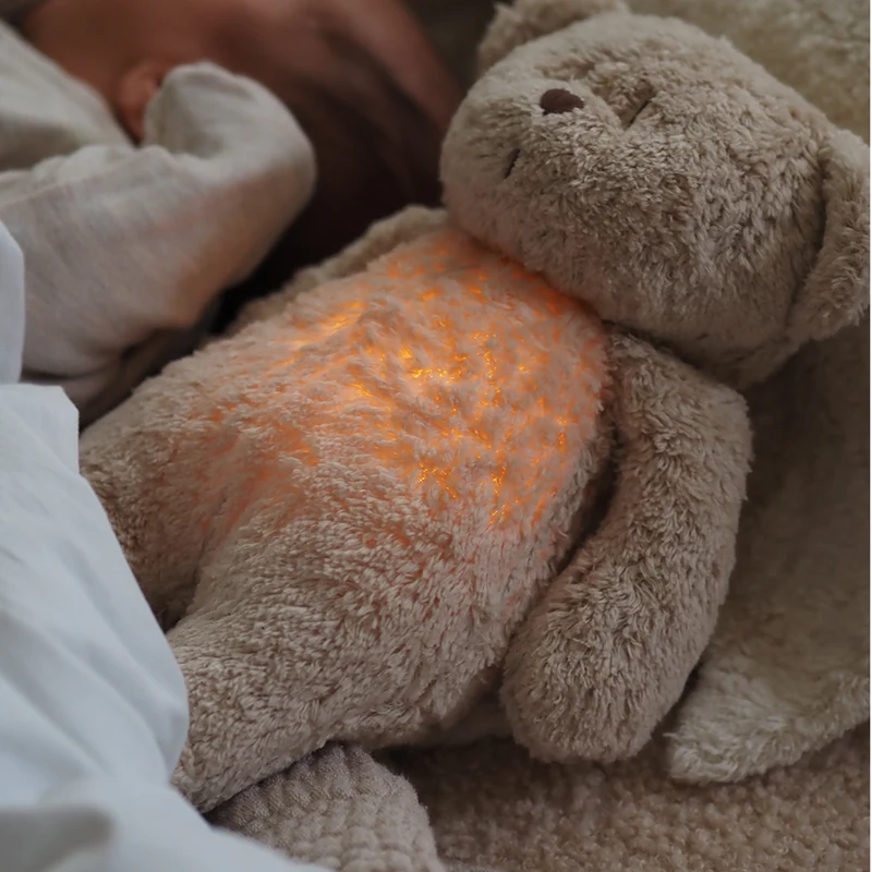 Moonie Teddybär mit Licht 'Organic Humming Bear' Sand