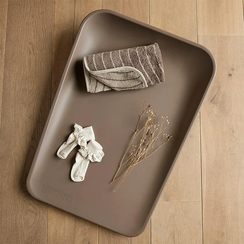 Leander Matty Topper Bio-Baumwolle 'Woodland' für Wickelkissen Mocca